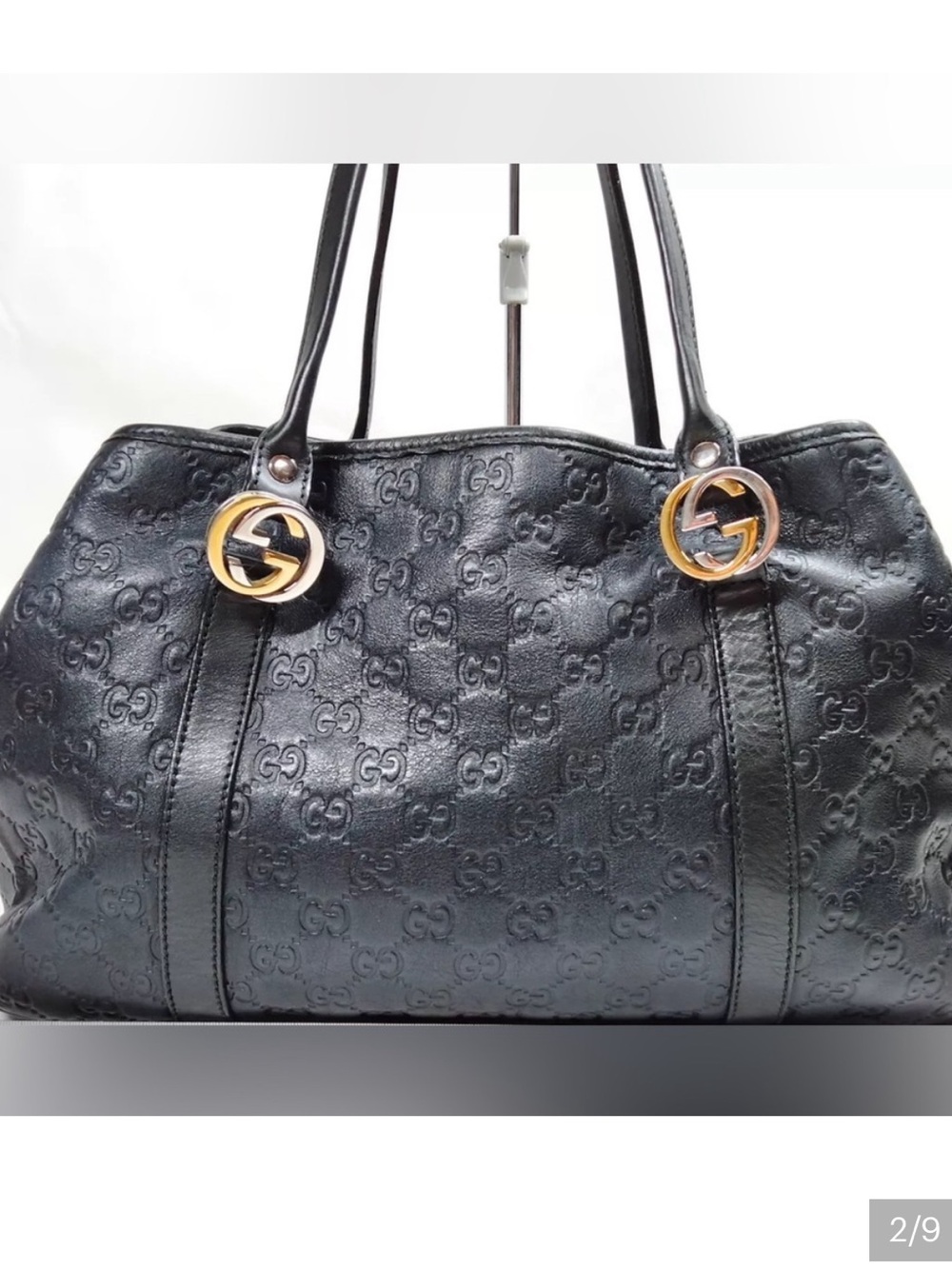 Gucci GG Black Leather Twins Bag